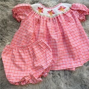 Pink Gingham Toddler Girl Matching Set